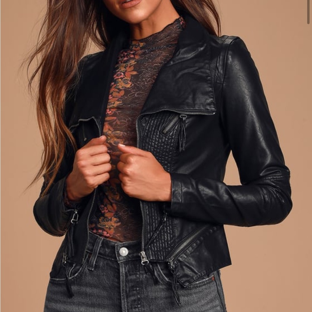 Lulu’s Up on a Tuesday Black Leather Jacket